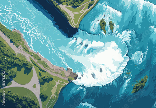 Niagara waterfall vector art