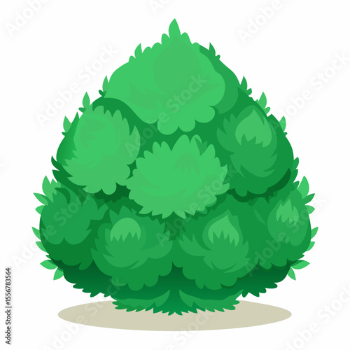 Minimal green bush vector with soft natural detailing, great for springtime designs, environmental art, landscaping themes, and botanic digital nature elements.