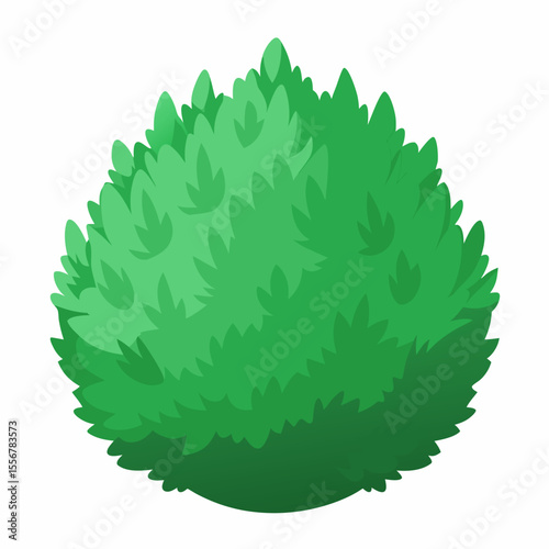 Vector illustration of soft green bush with natural texture, perfect for landscape design, botanical elements, eco graphics, and nature-themed decorative illustrations.
