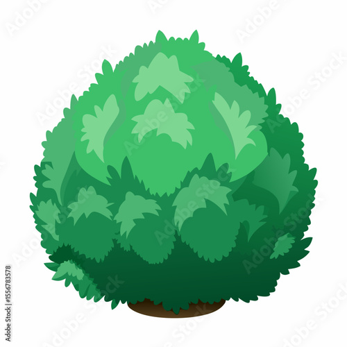 Minimal vector of natural green bush with organic texture, great for landscape UI elements, garden graphics, eco product labels, and botanic vector art sets.