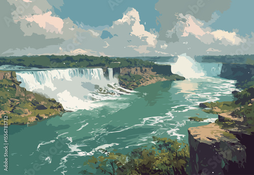 Niagara waterfall vector art