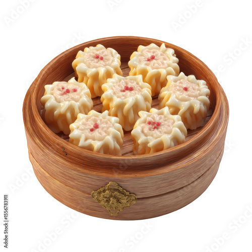 Animation Dumpling white background png transparent dimsum concept using for decoration.