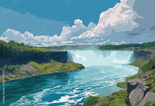 Niagara waterfall vector art