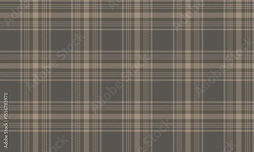Seamless plaid fabric pattern, dark gray, beige, simple and elegant design, suitable for designing fashionable clothes, skirts and pants, vector illustration.