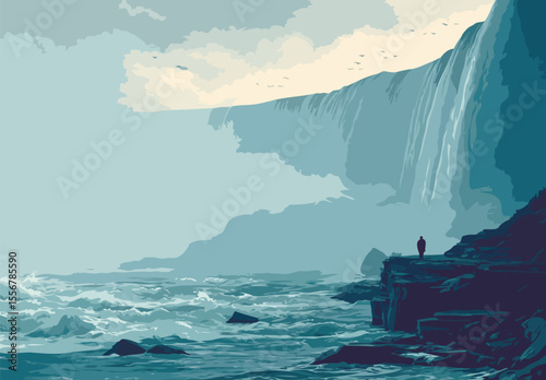 Niagara waterfall vector art