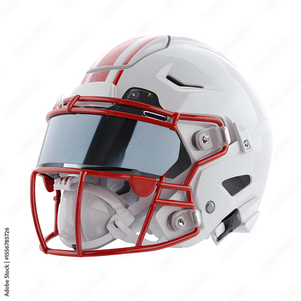 Fototapeta premium 3d animated vr football game headset with interface screen isolated on white background