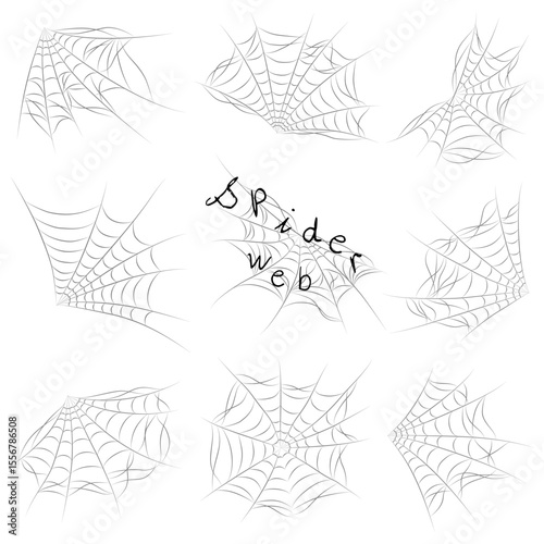 Spider web vector collection for design and decoration, can be used in many ways such as Halloween theme decoration, greeting cards, postcards, stickers, paper patterns, scrapbooks, and more