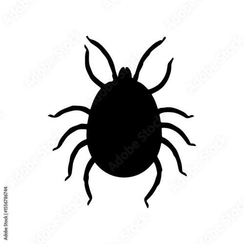 Insect tick silhouette icon vector flat design on white background