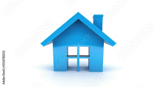 Simple blue house icon on white background stock photo --ar 16:9 --raw --v 6 Job ID: 725e9441-96c4-4cd9-ae1b-c85044530d2a