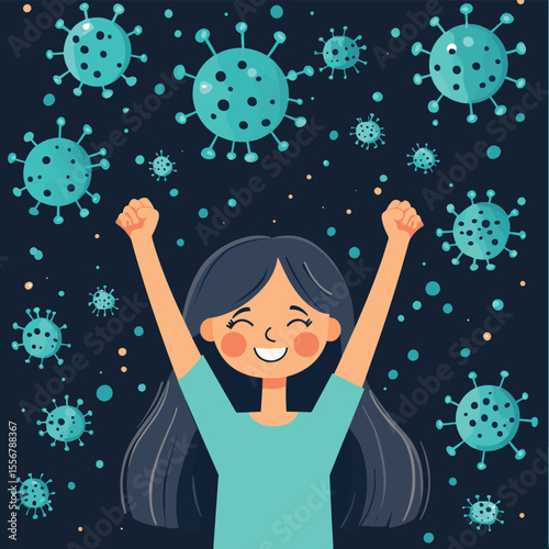 Girl is fighting for virus protection