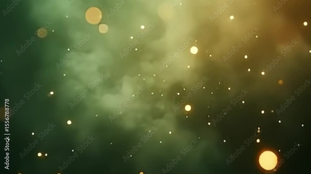 Ultra high resolution dreamy light bokeh particles background with bronze and moss color tones

