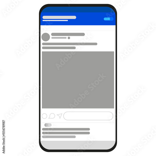 Wallpaper Mural Flat Illustration of Social Media Post Interface on Smartphone PNG Torontodigital.ca