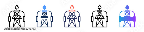 Drilling Rig multiple icon
