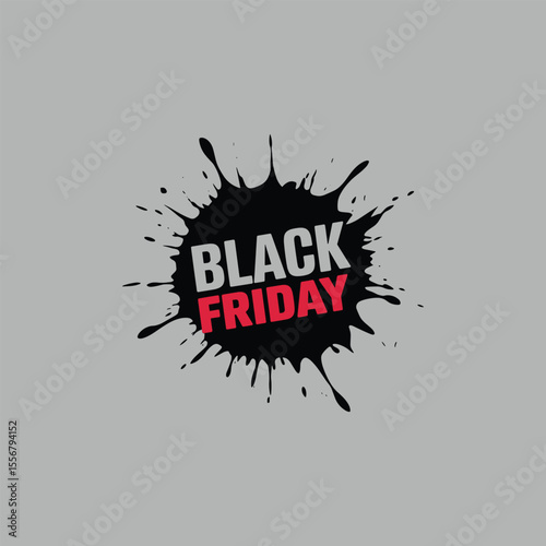 Black Friday Splash Logo Design Vector Illustration

