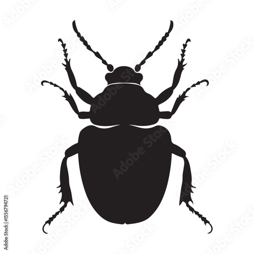 Bombardier beetle silhouette vector flat illustration design. 