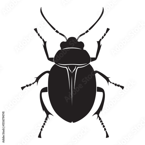Bombardier beetle silhouette vector flat illustration design. 