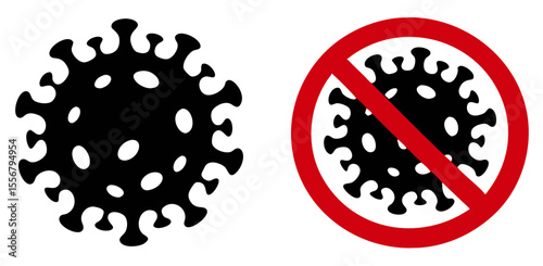 Coronavirus icon set. Covid 19. Virus stop sign. Vector

