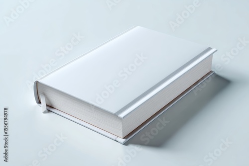 Clean hardcover book mockup standing upright with clean white dust jacket