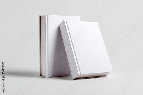 Clean hardcover book mockup standing upright with clean white dust jacket