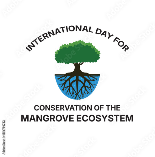 International day for the conservation of mangrove ecosystems with a tree illustration