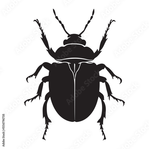 Bombardier beetle silhouette vector flat illustration design. 