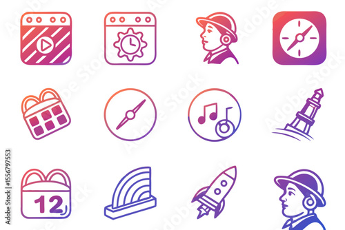 vector illustration of a set of beach accessories