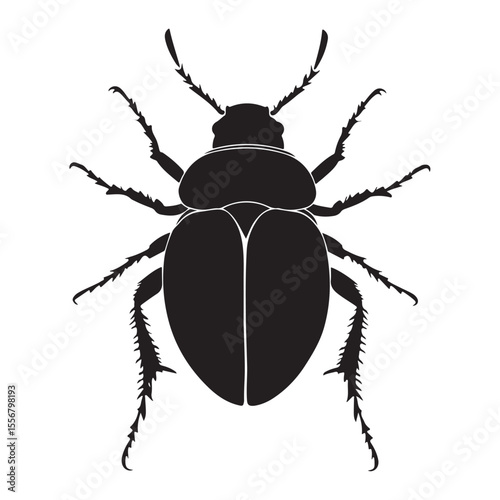 Bombardier beetle silhouette vector flat illustration design. 