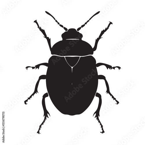 Bombardier beetle silhouette vector flat illustration design. 