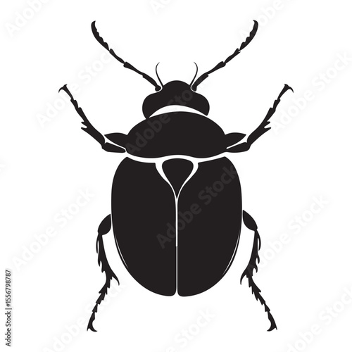 Bombardier beetle silhouette vector flat illustration design. 