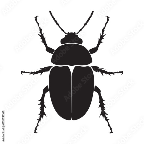 Bombardier beetle silhouette vector flat illustration design. 