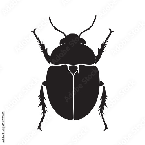 Bombardier beetle silhouette vector flat illustration design. 