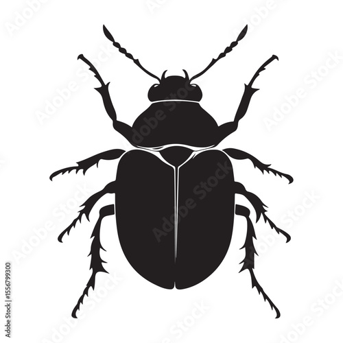 Bombardier beetle silhouette vector flat illustration design. 