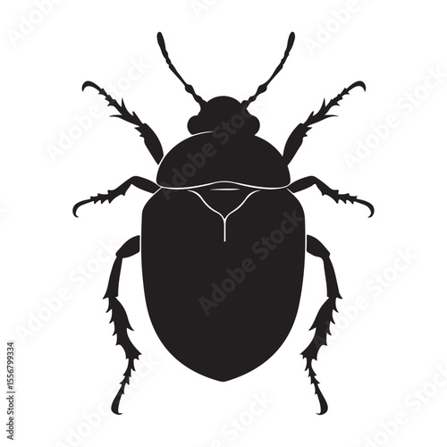 Bombardier beetle silhouette vector flat illustration design. 