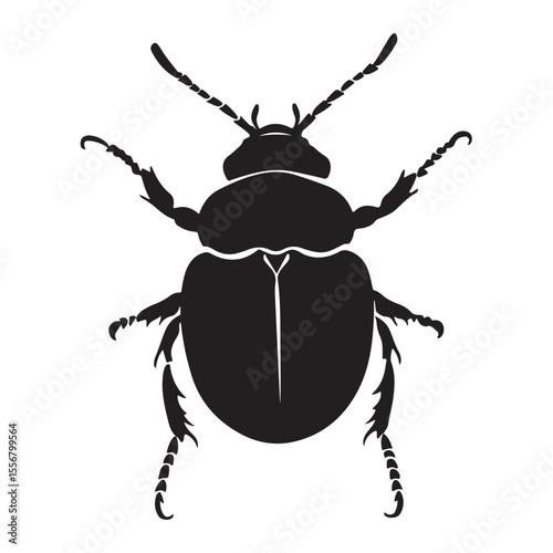 Bombardier beetle silhouette vector flat illustration design. 