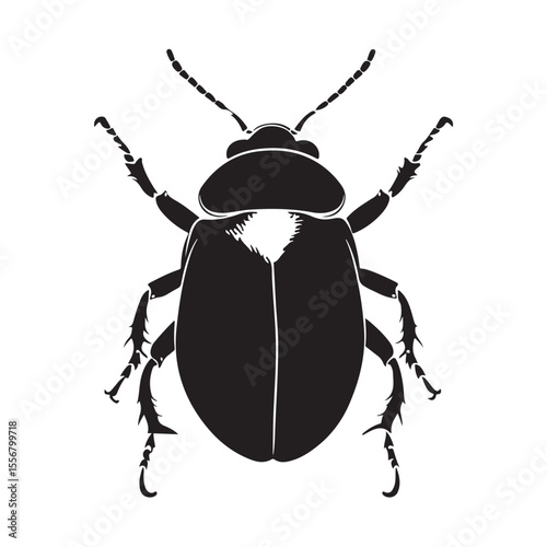 Bombardier beetle silhouette vector flat illustration design. 