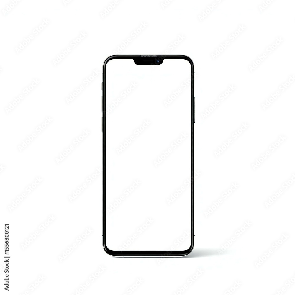 Modern smartphone with blank screen isolated on white Modern smartphone with blank screen isolated on white