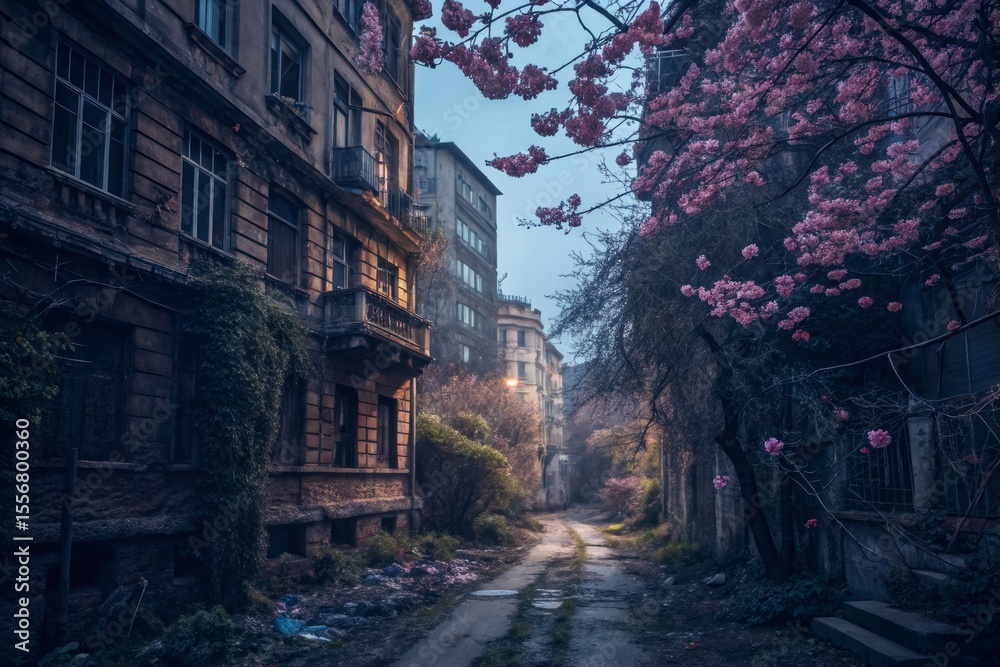Urban Spring Blossom Street Urban Spring Blossom Street