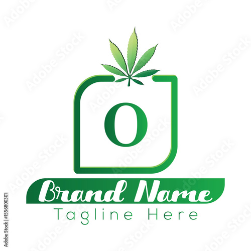 Eco-friendly green leaf logo, a natural symbol for organic and bio-based business concepts, Hemp O logo design