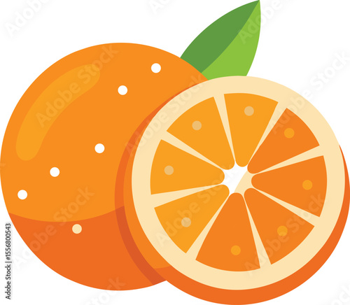 Tangerine slice segments with juicy texture on transparent background