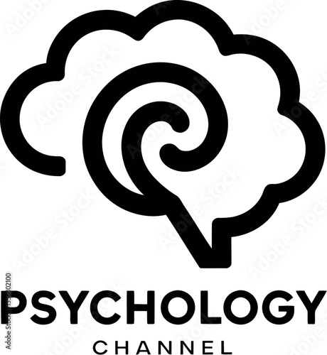 Psychology channel logo design for mental health and wellness resources online and professional guidance vector illustration