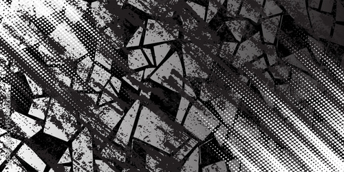black white brush pattern banner car sticker sporty lines abstract black white color combination grunge brush pattern modern motorsport racing design