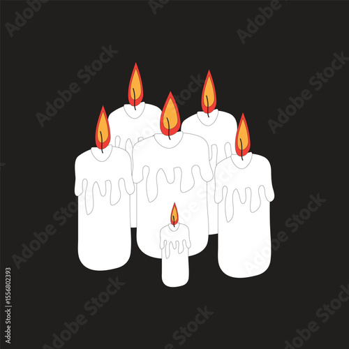 candle vector illustration of a light source that stands on a wick that is covered by a flammable solid fuel