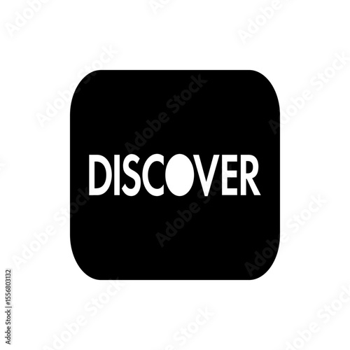 Discover logo displayed in white on a black rounded rectangle background with a circle replacing the letter o