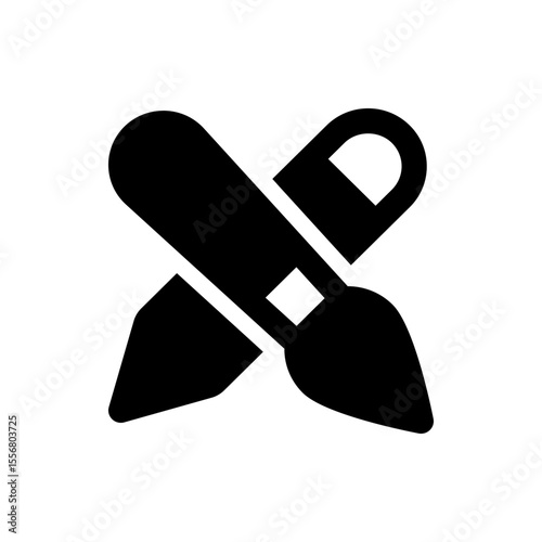 Black arrow pointing diagonally with rounded end and a circle at the other end on a white background