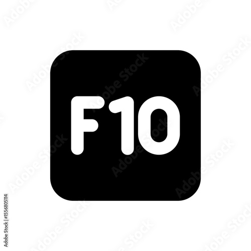 Illustration of a rounded square with a black background and the white text f ten displayed in the center