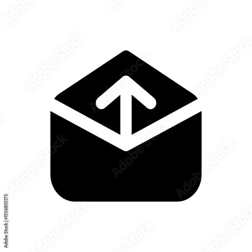 Illustration of a black factory icon with three vertical white lines on a white background design icon