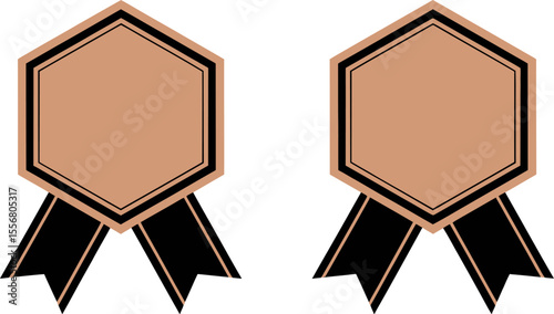 Bronze medal vector graphic design element for award achievement and certificate decoration isolated on white vector illustration