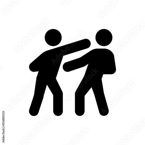 Two stick figures engaged in a physical altercation with one figure appearing to strike the other figure face 99