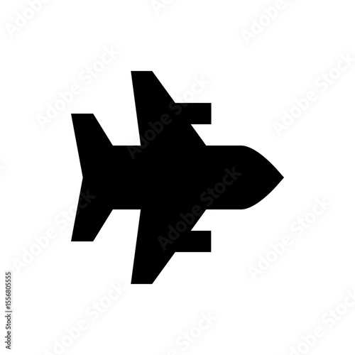 Black silhouette of a modern fighter jet with swept wings and tail fins on a white background vector
