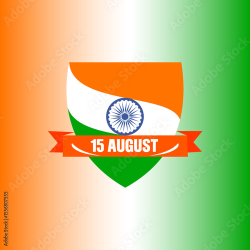 Indian independence day badge with ashoka chakra